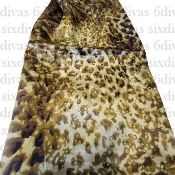 NEW Animal Print Olive Green and Black Long Rectangular Scarf - Picture 4 of 11